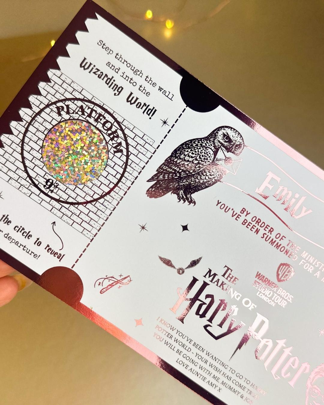 Harry Potter World Foiled Gift Reveal Ticket Scratch to Reveal - Foilux