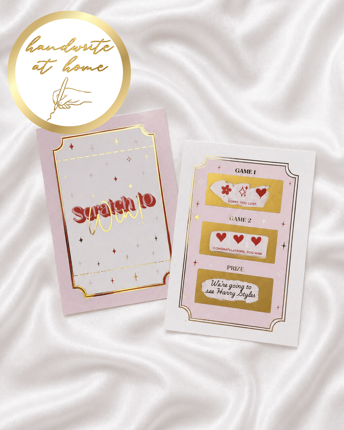 'Match 3 to Win' Any Gift reveal | Personalise at Home Scratch Card - Foilux