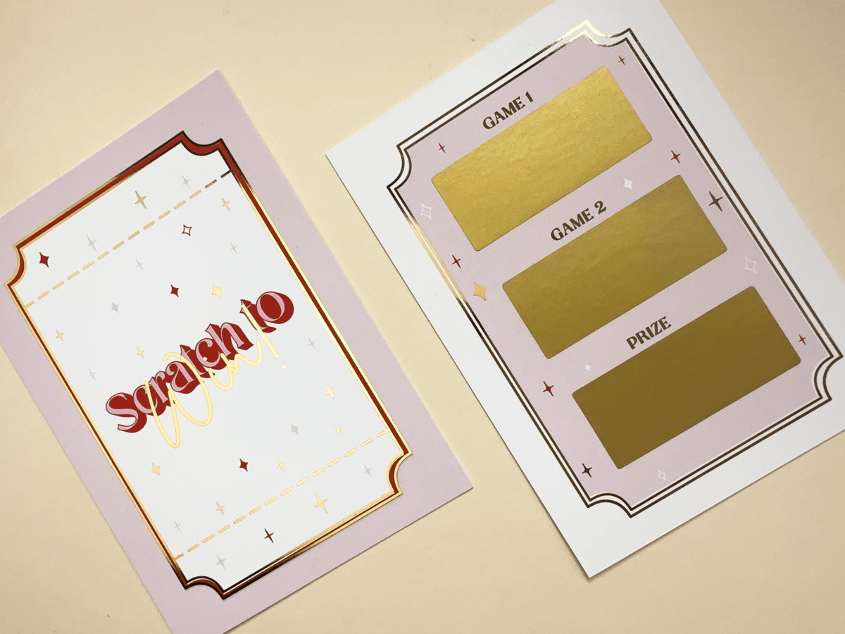 'Match 3 to Win' Any Gift reveal | Personalise at Home Scratch Card - Foilux