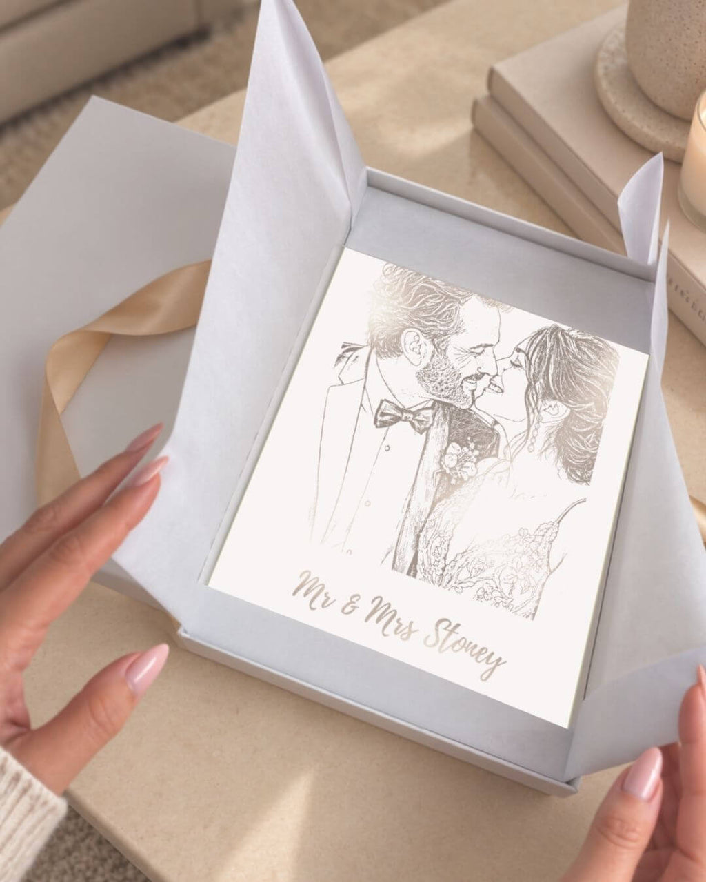 Mr & Mrs Gift | Personalised Wedding Foil Print - Foilux