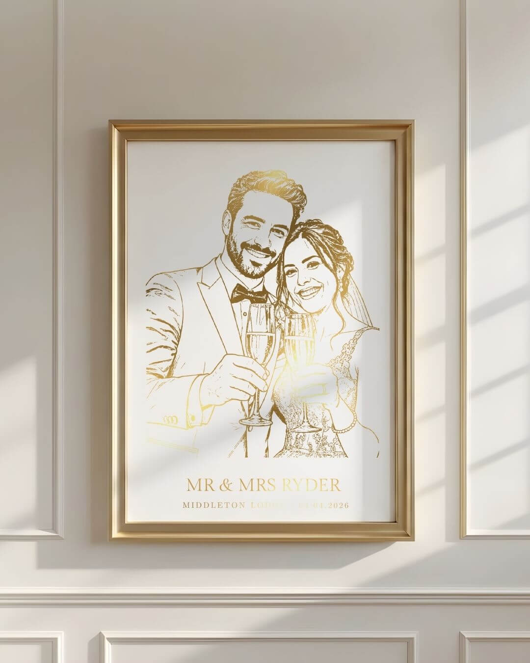 Mr & Mrs Gift | Personalised Wedding Foil Print - Foilux