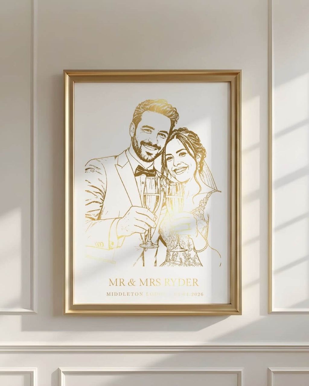 Mr & Mrs Gift | Personalised Wedding Foil Print - Foilux