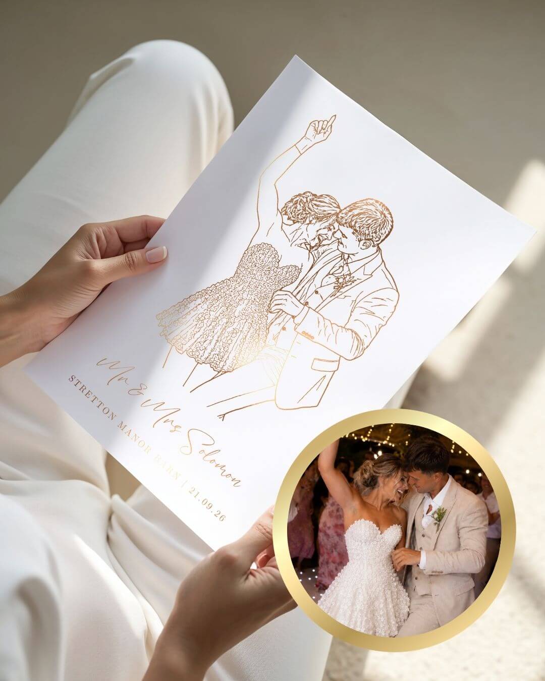 Mr & Mrs Gift | Personalised Wedding Foil Print - Foilux