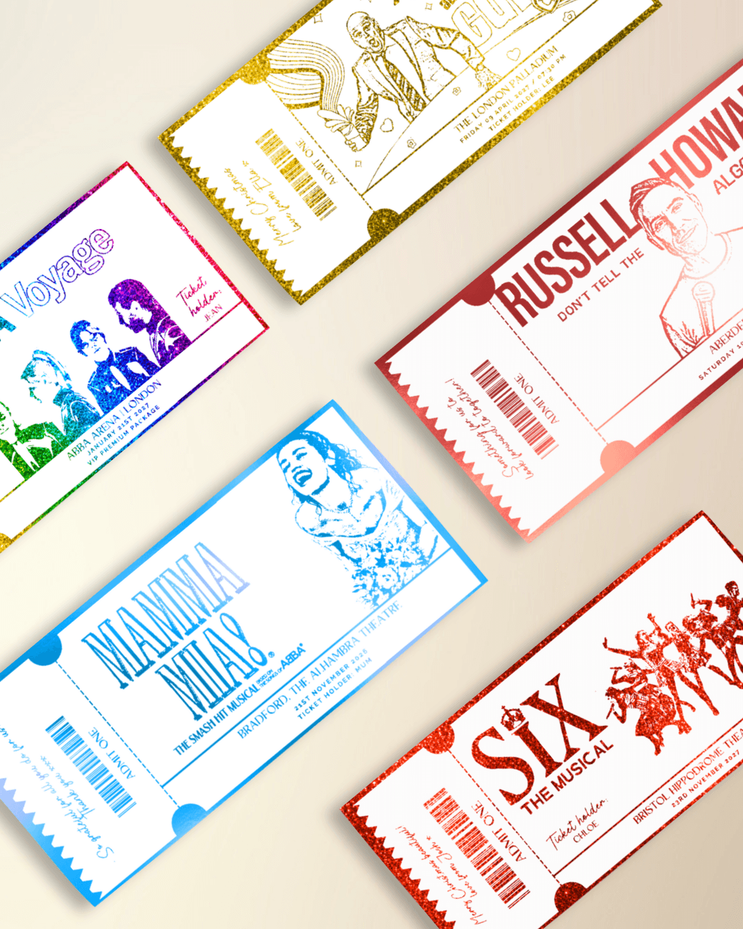 Personalised Theatre Ticket Gift | Musical & Show Reveal - Foilux
