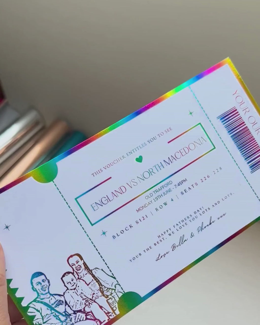Personalised Photo Ticket | Any Gift Reveal