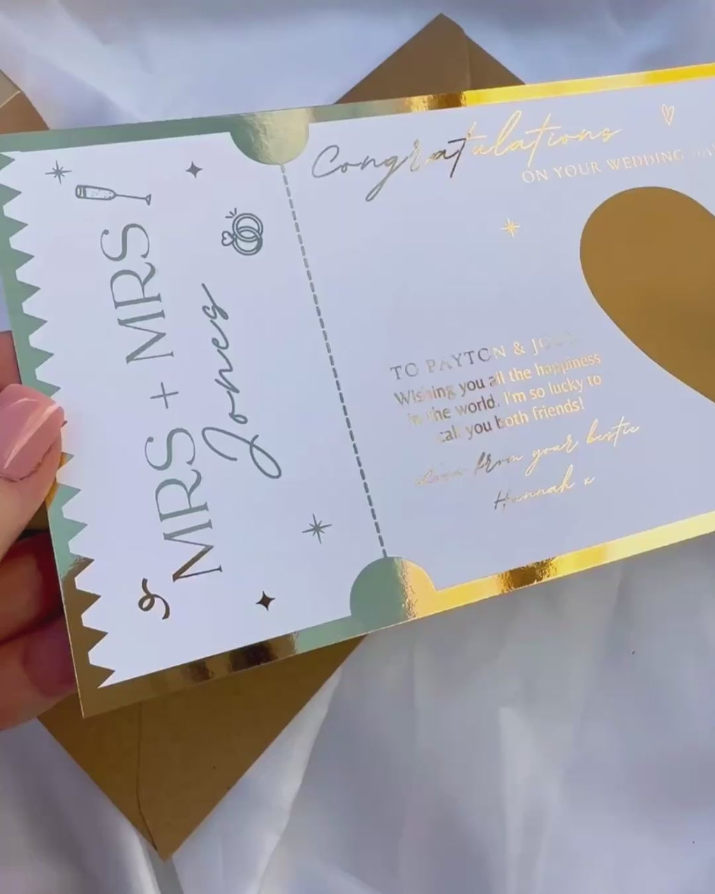 Wedding Money Gift Scratch Card | Honeymoon Reveal