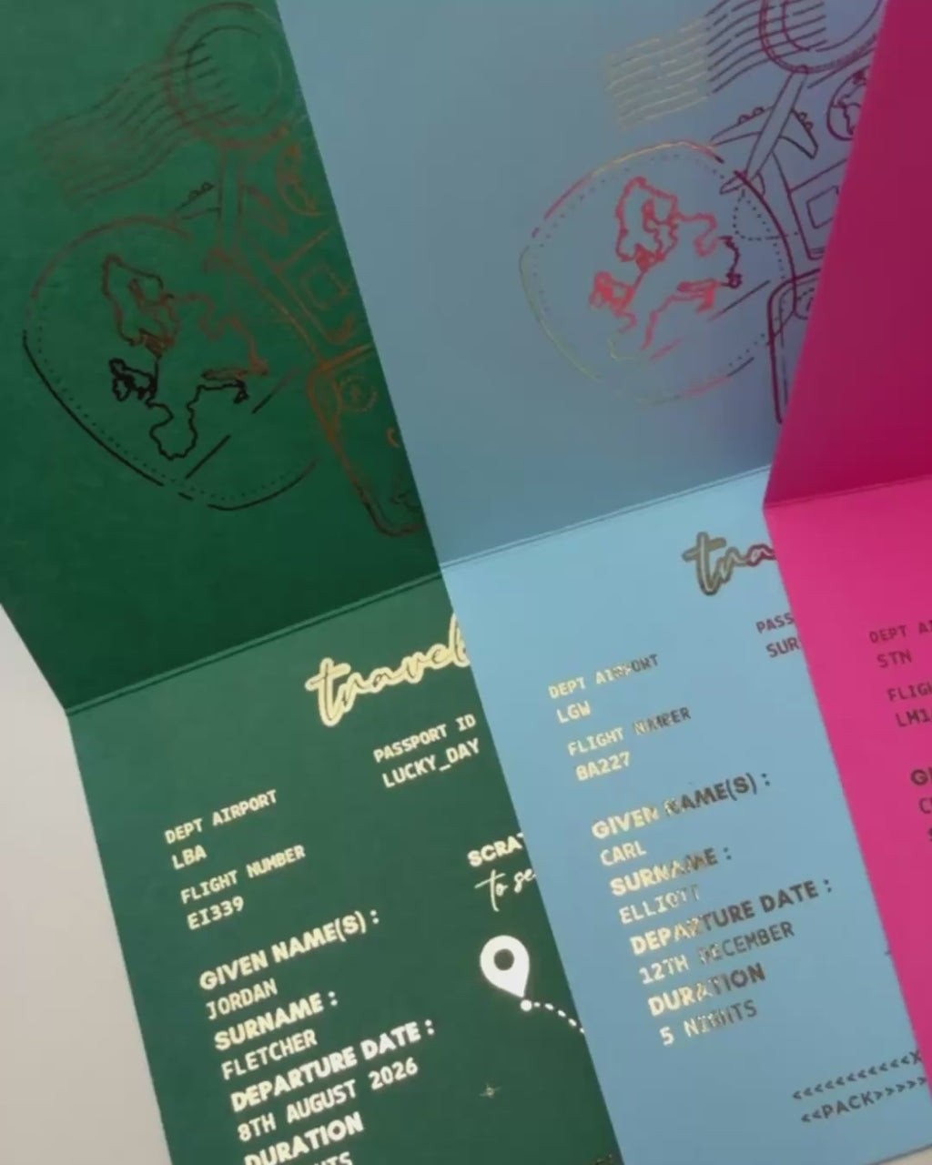 Holiday Reveal Passport | Gold Foil Scratch Card Gift