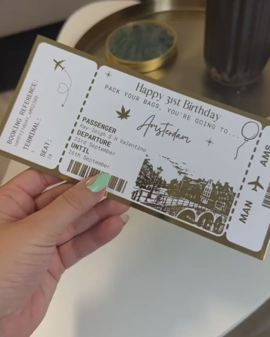 Amsterdam Surprise Trip Reveal | Personalised Boarding Pass
