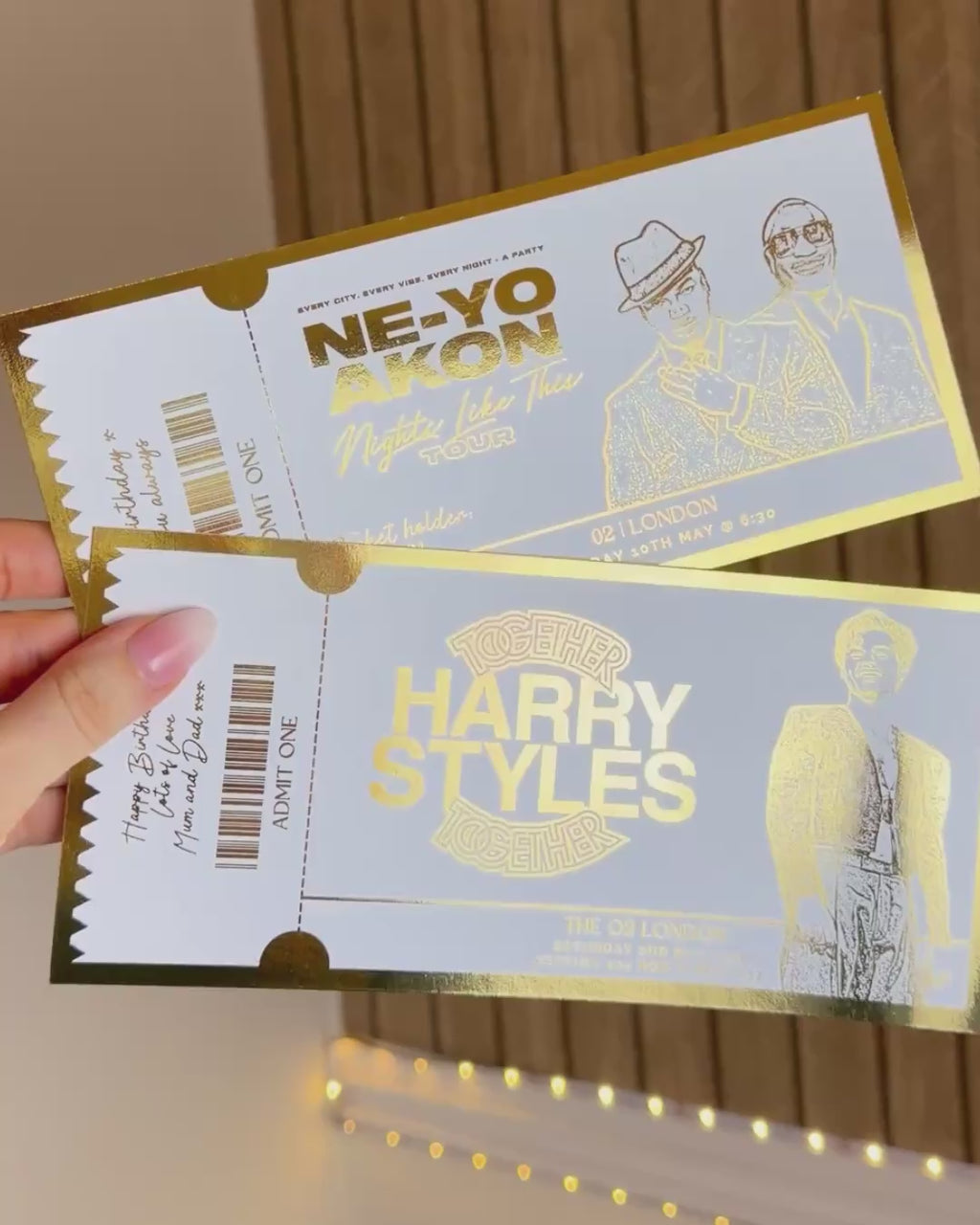 Personalised Concert Ticket Gift | Foil Souvenir Ticket