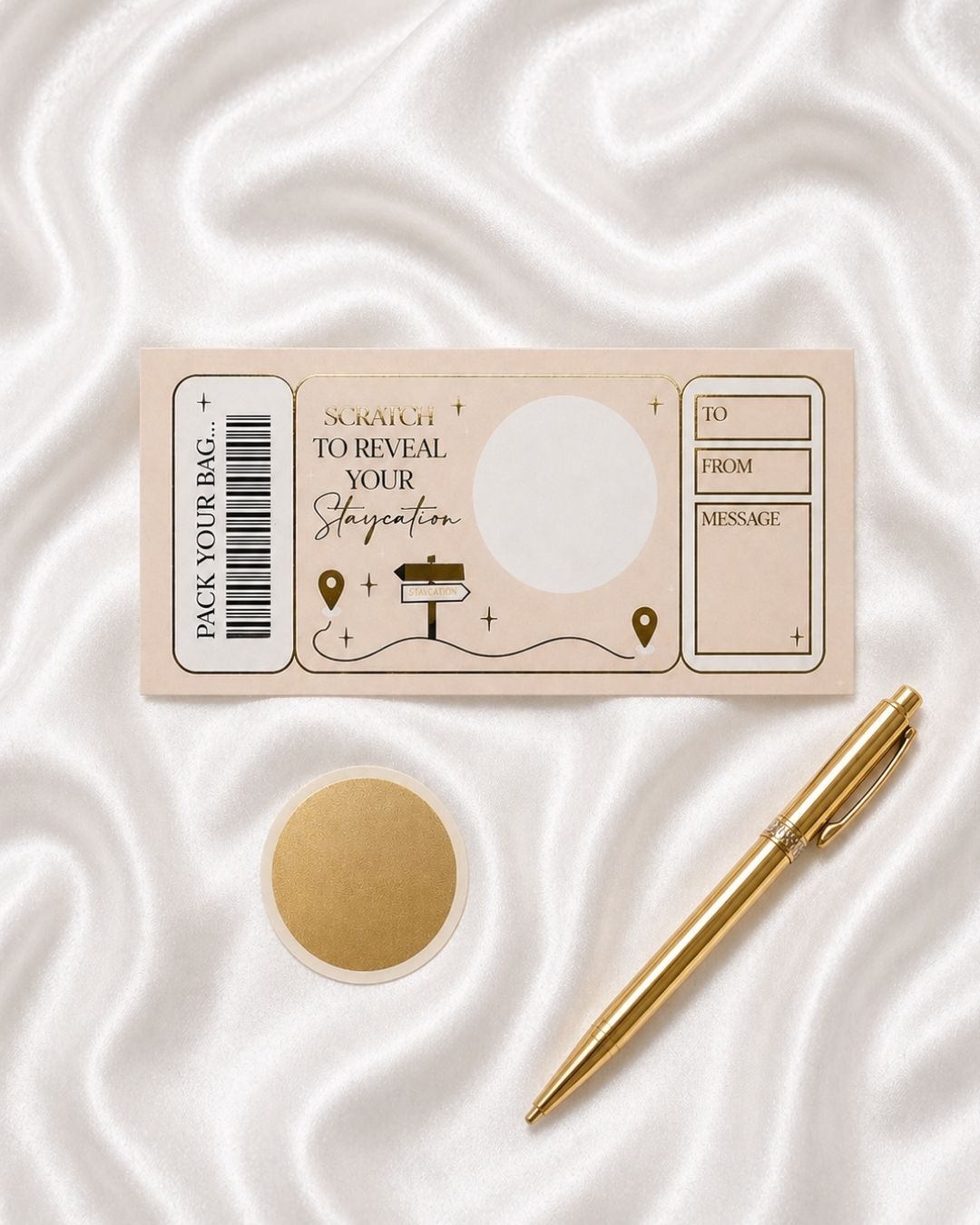 Staycation Surprise Gift Reveal | Personalise at Home Scratch card - Foilux