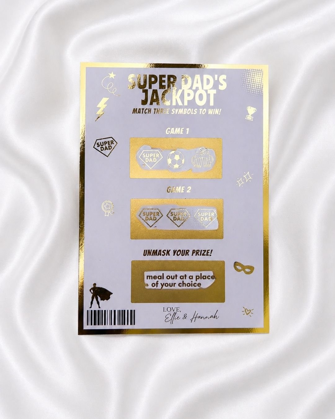 Super Dad's Jackpot Scratch Card | Reveal any gift - Foilux