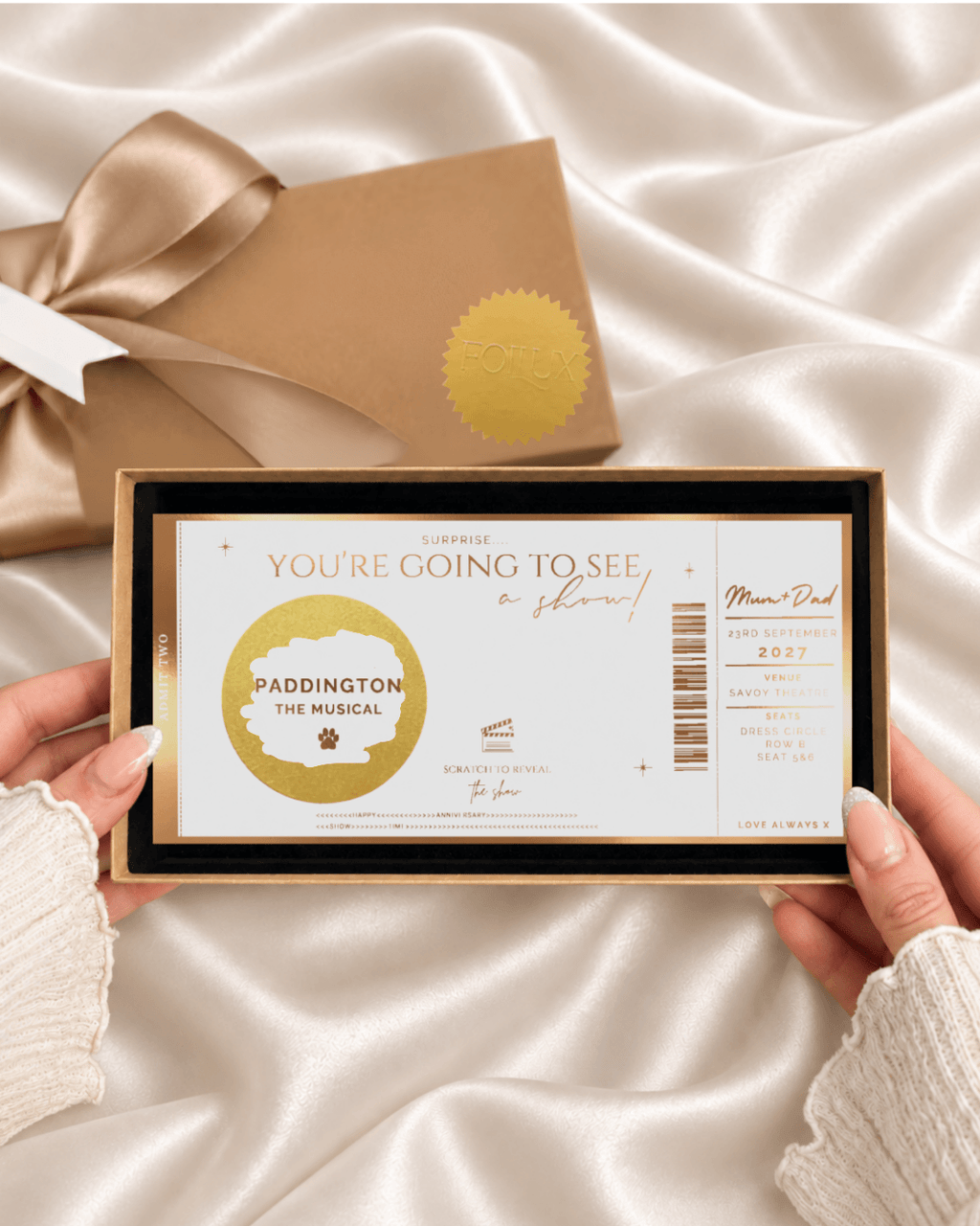 Theatre Show Ticket Scratch Card | Personalised Reveal - Foilux