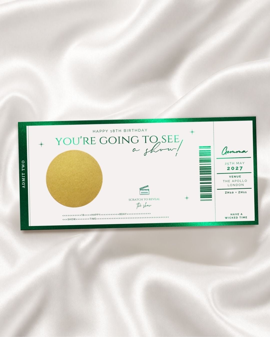 Theatre/Comedy/Show/Musical Reveal | Scratch Card Ticket - Foilux