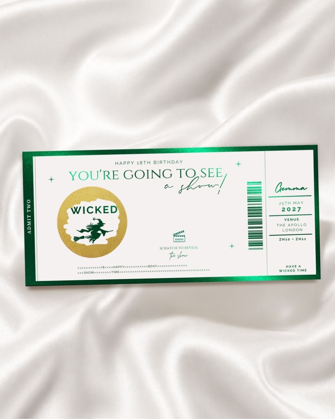 Theatre/Comedy/Show/Musical Reveal | Scratch Card Ticket - Foilux