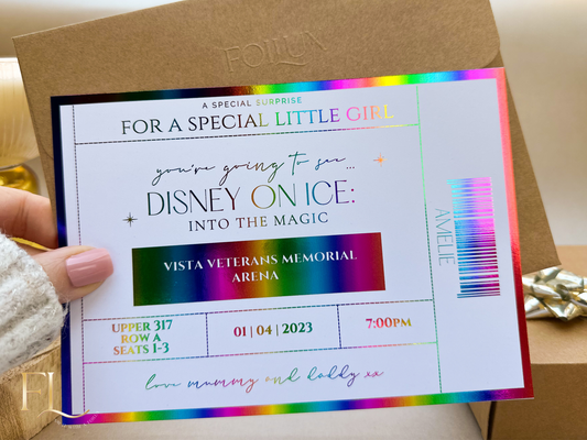 Concert/theatre/show reveal custom ticket