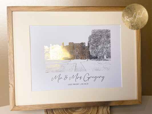 Wedding Venue Foil Print | Wedding Gift