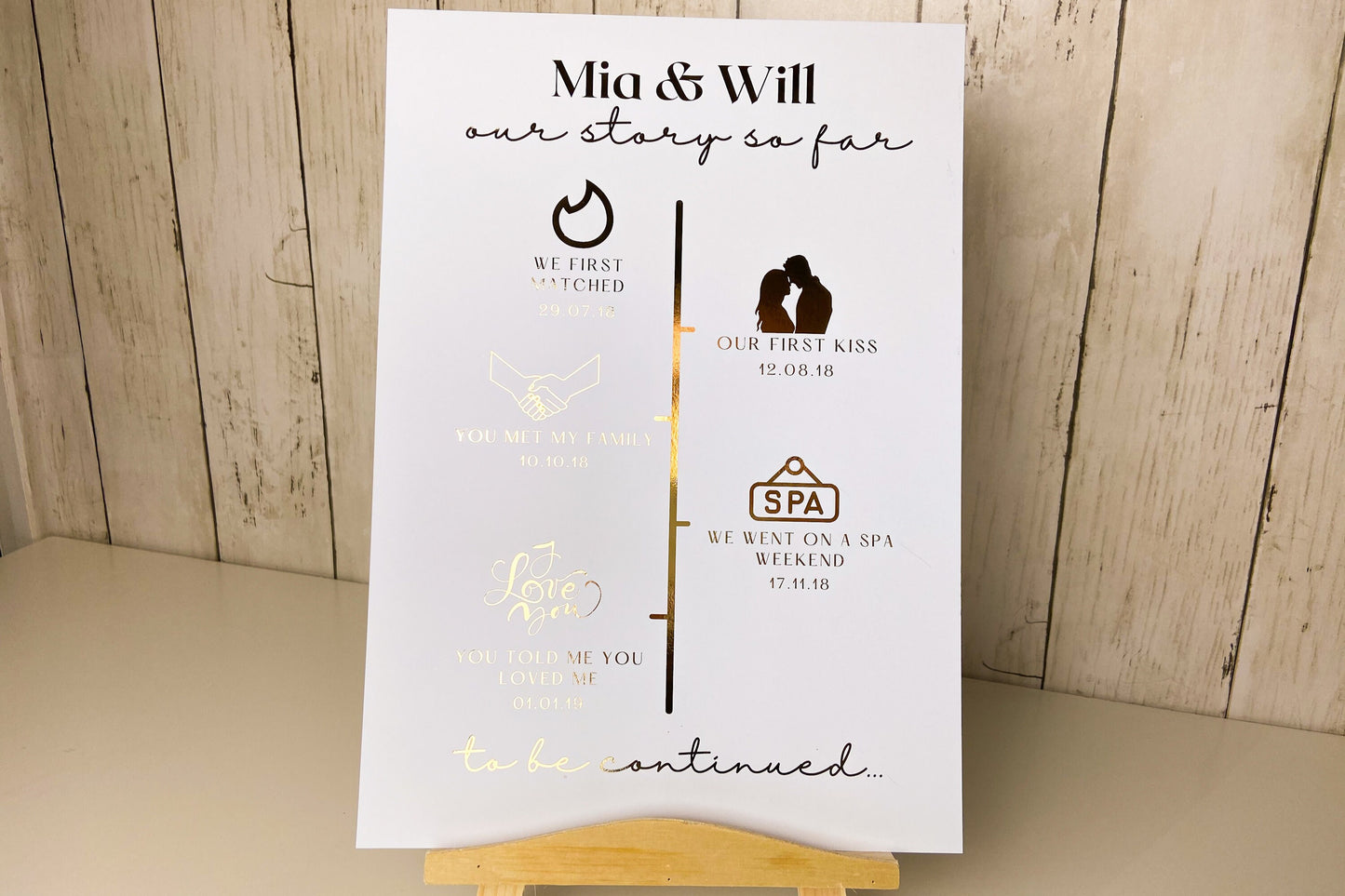 Our Relationship Story timeline foil print