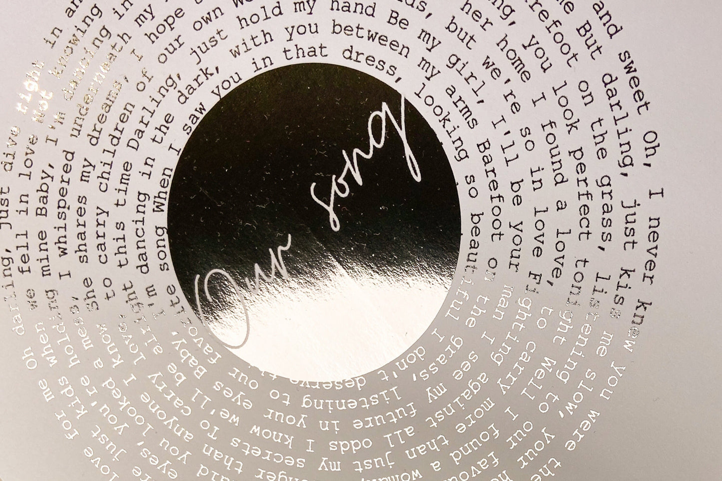 Our Song, First Dance, Music Vinyl Foil Print