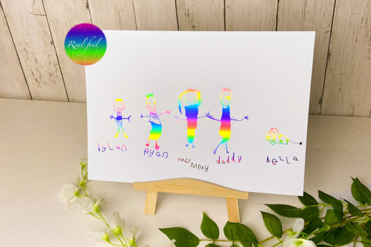 Children's Artwork into foil - Personalised drawing
