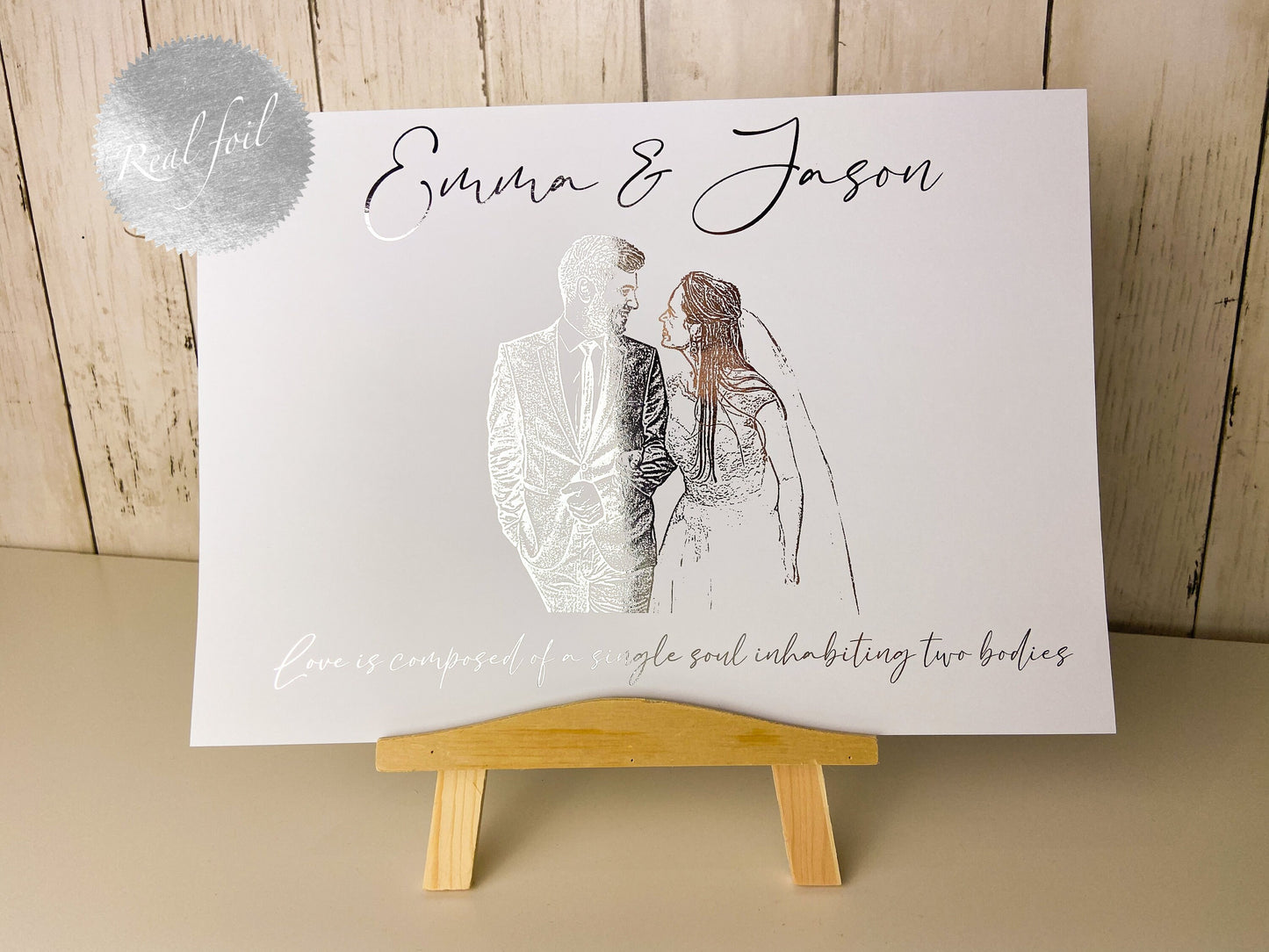 Wedding Photo Custom Foil Print with quote