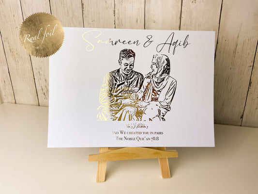And We Created You In Pairs Wedding Foil Print