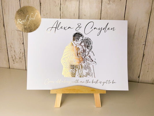 Wedding Photo Custom Foil Print with quote