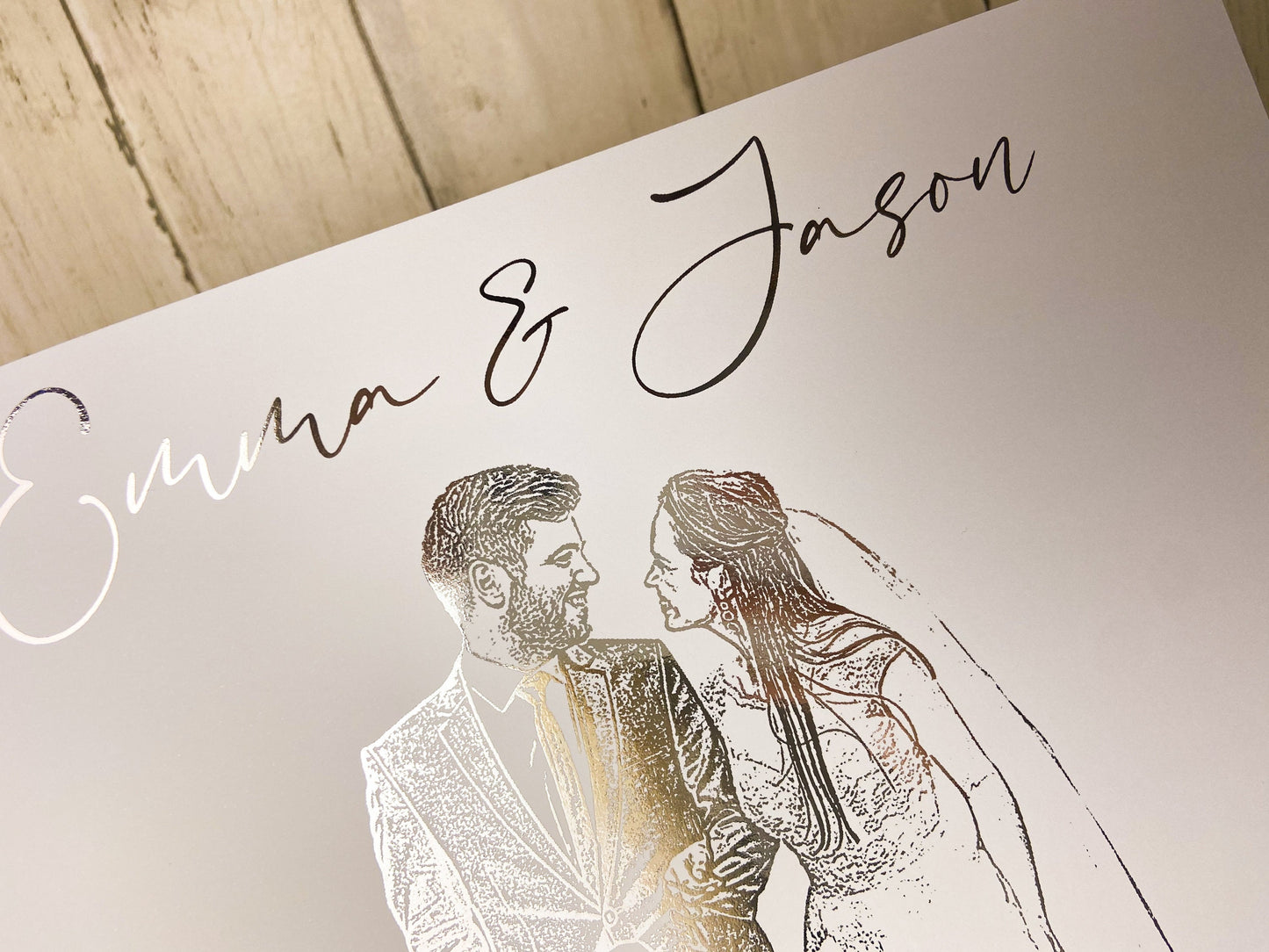 Wedding Photo Custom Foil Print with quote