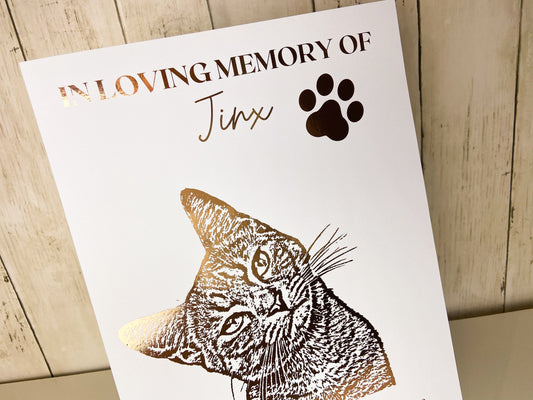 Personalised pet memorial gift foil Print