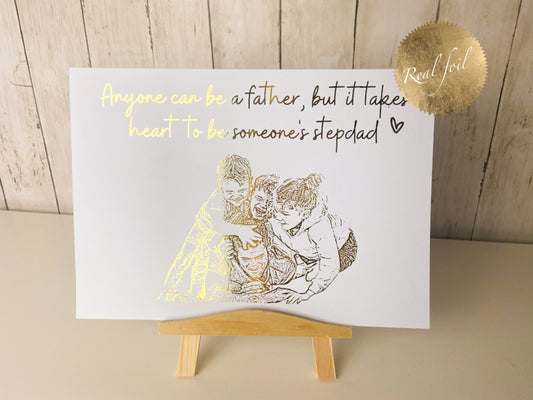 Special stepfather photo foil print