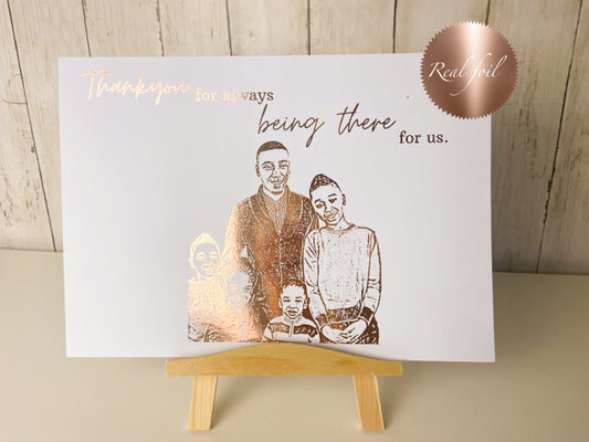Thankyou for always being there Foil Print, Gift for Dad