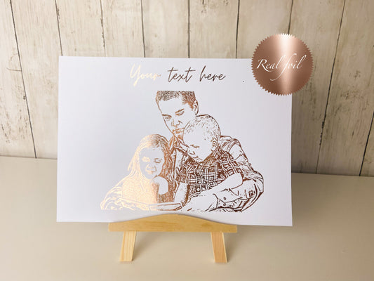 Foil Portrait with text